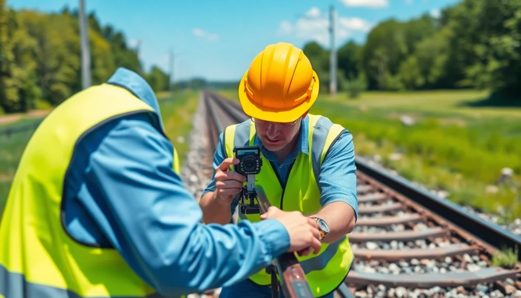Track Inspectors Near Me evaluating the safety of railway tracks with precision.