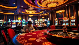 Experience the thrill at trang chủ thabet with poker tables, slot machines, and vibrant casino atmosphere.