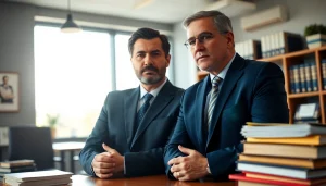 Grand Junction Personal Injury Lawyer advising a client in a professional office.