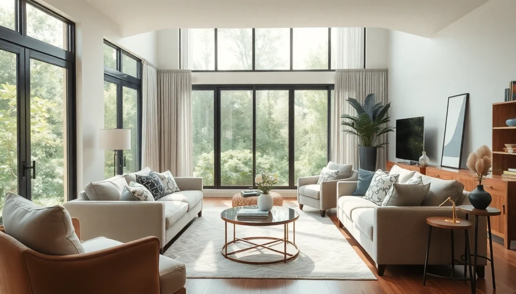 projektant wnętrz tworzący przytulny wystrój w salonie z eleganckimi meblami.