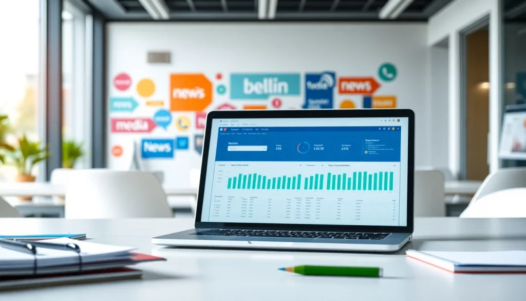 Engaging press release distribution strategy showcased in a modern office environment.