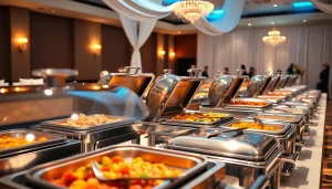 Serve delicious meals with a gleaming chafing dish at a buffet setting.