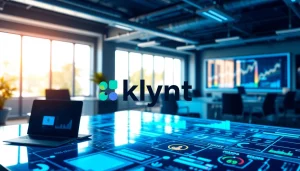 Engaging klynt logo displayed in a modern workspace highlighting digital innovation.