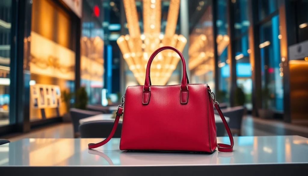 레플리카 핸드백의 고급스러움을 강조한 세련된 테이블 위의 모습
