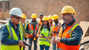 Enhance your skills with construction training as diverse trainees learn hands-on at a building site.